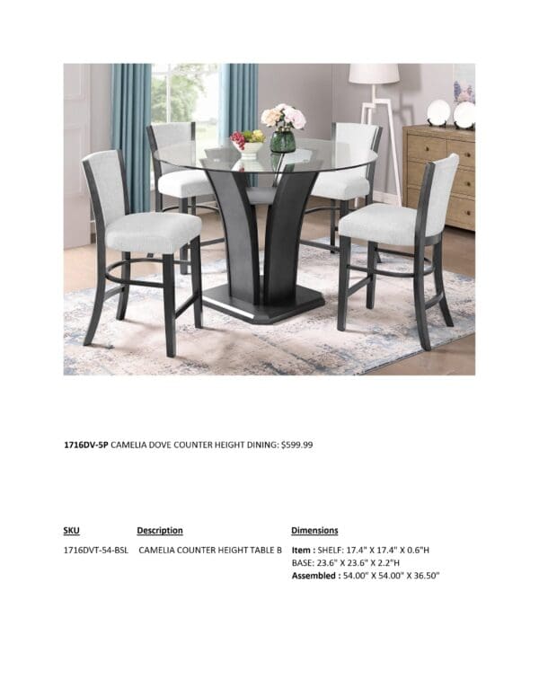 CAMELIA COUNTER HEIGHT DINETTE SET