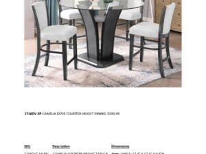 Glass-top counter height dining set.