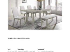 Gray Torrie dining set with bench.