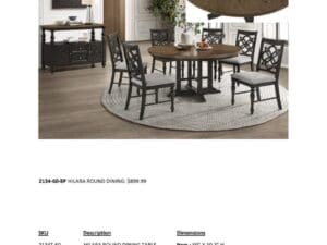 Hilara round dining set with chairs.
