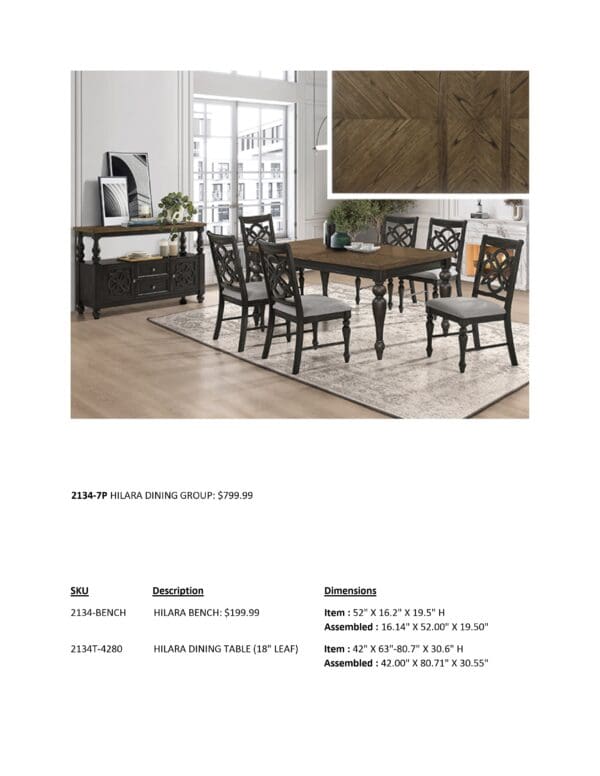 HILARA DINETTE SET