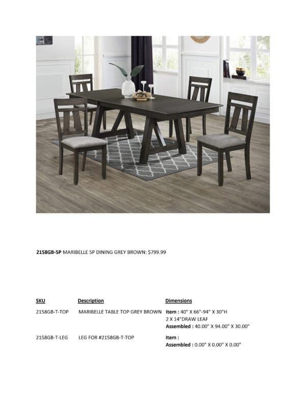 MARIBELLE DINETTE SET