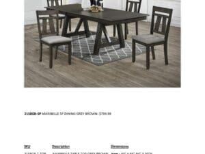 Grey brown 5-piece dining set.