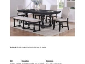 Charcoal regent dining group set.