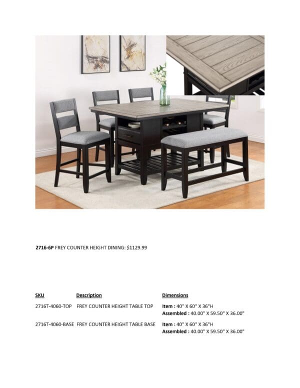 FREY COUNTER HEIGHT DINETTE SET