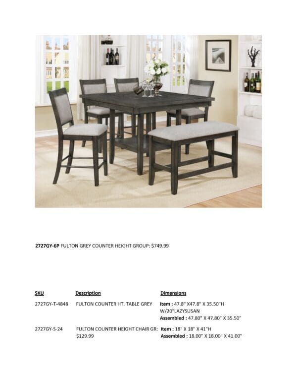 FULTON COUNTER HEIGHT DINETTE SET