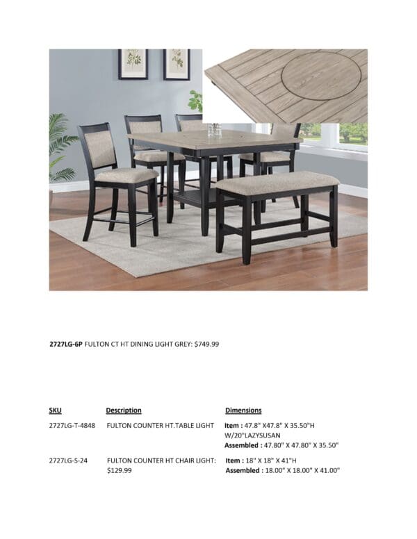 FULTON COUNTER HEIGHT DINETTE SET