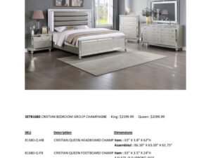 Champagne Cristian queen bedroom set.