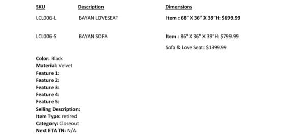 BAYAN SOFA/LOVESEAT - Image 2