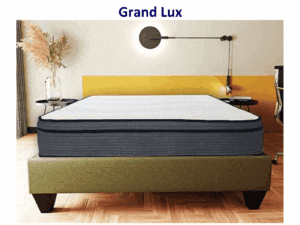 Grand Lux mattress on bed frame.