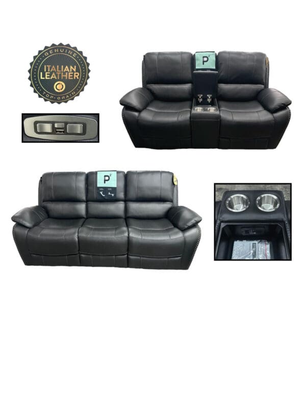 FAIRMONT CHARCOAL MOTION SOFA/LOVESEAT