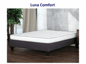 Luna Comfort mattress on platform bed.