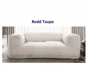 Taupe corduroy sofa.