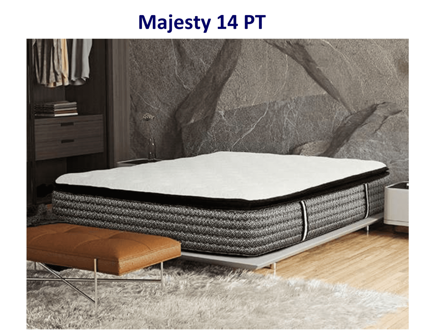 Majesty 14 PT mattress on platform.