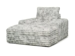 Grey faux fur chaise lounge chair.