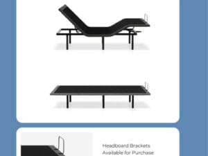 MS100 adjustable bed base, 10-year warranty.